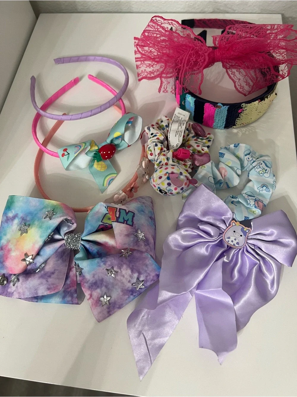 Kids Hair Accessory Set - Lavender, Pink & Multicolor Bows and Headbands